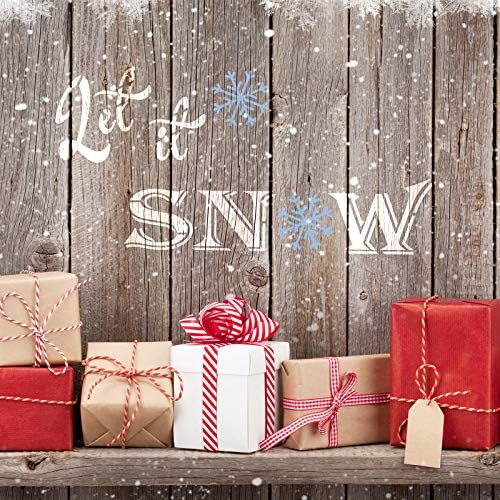 16 komada Sretan Božić šablon za slikanje na drvetu za višekratnu upotrebu Let It Snow Stencil