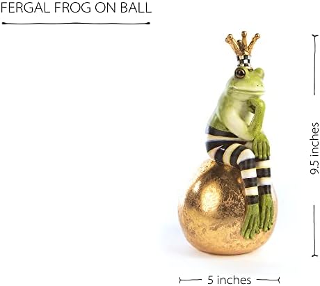 Fergalna žaba Mackenzie-Childs na kugli, slatka statua žabe, jedinstveni ukras žabe