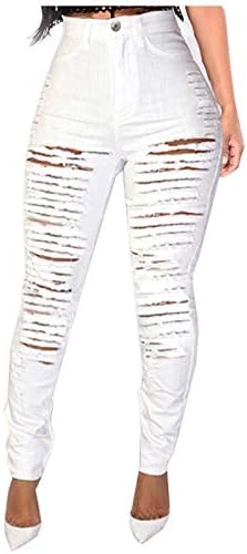 Miashui Women COOT CIST Džepne rupe Pants Trane Womens Ležerne noge Slim širine patentne traperice Flares Button Gumb Žene nedavno