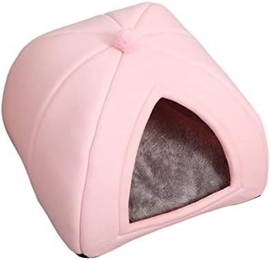 Fenteer Meki pećinski krevet za kućne ljubimce šator za pse koji se može prati neklizajuća Donja Lopta za samo zagrijavanje dekorativna mačka topla kuća za zatvorene mačke Mačić Kitty umirujući zec, L Pink