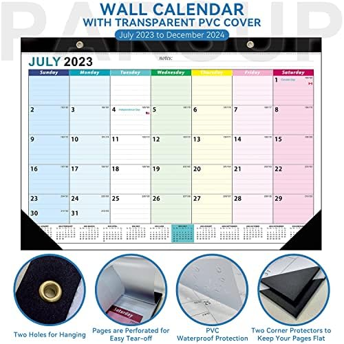 2023-2024 Zidni kalendar - 18-mjesečni kalendar od 2023. - decembar 2024., 17 x 12, veliki blokovi,