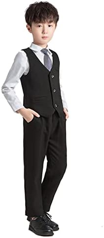 OGBNWEH Boys odijela Slim Fit haljina 4 komada formalni set odijela, prsluk+pantalone+Sako+kravata, 2T - 10