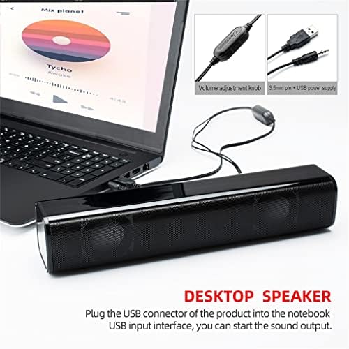 MJWDP Mini Desktop Speaker 2 * 3w USB audio plejer sa USB napajanjem 3.5 mm žičani PC zvučnici Subwoofer za kućni