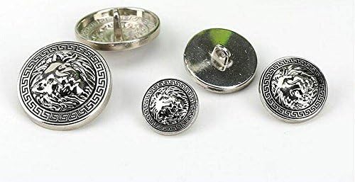 10pcs tipke za odjeću - modna lavska glava gumb za šivanje okruglih oblika metalna dugmeta za muškarce Žene Blazer, kaput, uniforma, košulja, odijelo i jakna