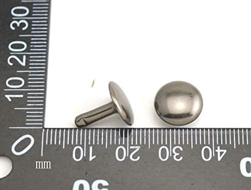 Wuuycoky Gun Color dvostruki kape kožne zakovice cjevaste metalne kape 15 mm i pošta 8 mm pakovanje od 40