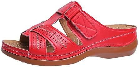 xipcokm trendi sandale za žene 2023 ljetne papuče Open Toe kopča Hook & amp; Loop tobogani luk podrška papuča