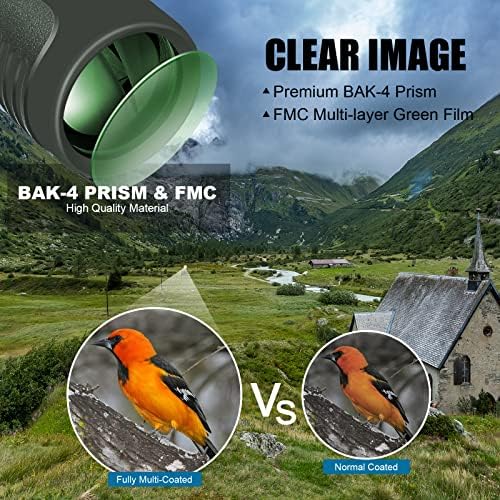 Celticbird 12x50 HD monokular - Potpuno višeslojna optika i BAK4 prizme– za posmatranje ptica, lov, planinarenje, kampovanje i koncerte