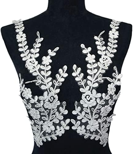 Uxzdx cujux 2pcs bijelo cvijeće listovni grana kabine mrežaste tkanine vjenčanice za šivanje mrlja čipkaste veze za haljinu DIY ukras