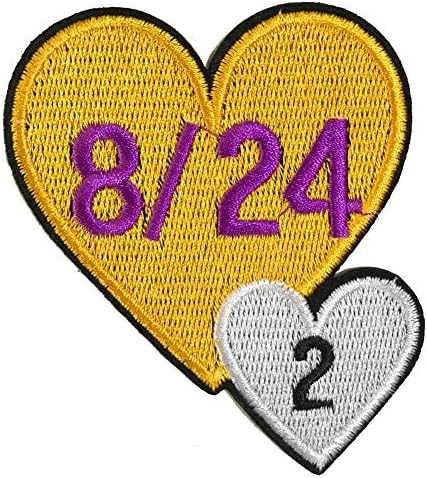Dodaci Memorijalni Kobe i Gigi, njihov dres broj 8/24 2 Love Patch Gvožđe na šini na izvezenom aplicijskom značkom motivu naljepnica 3,5 x 3,1 inča