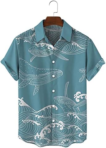 Vintage Shirts for Men Casual Button Down Bowling Shirts 50s Rockabilly Style kratki rukav Regular Fit Hawaiian