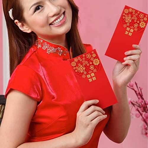 Kineska crvena koverta Kineski Prolećni Festival crvene koverte: 10kom Kineski Hong Bao Lucky Money koverte crveni paketi pogledajte srećni paket za svadbeni novogodišnji stil 2 deca torbica