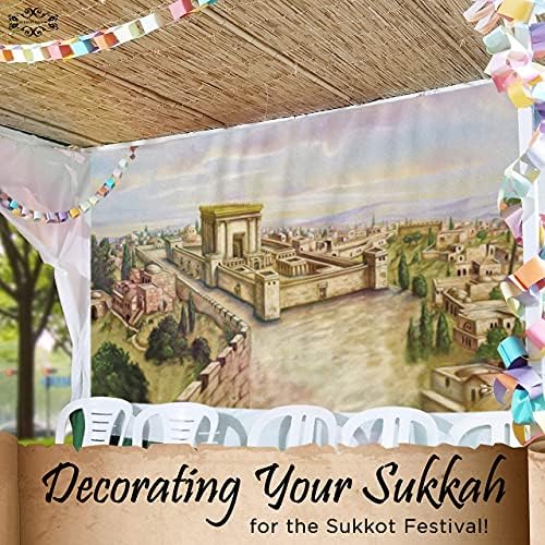 Sukkot Hadar Sukkah Dekoracija: 4,7x10 Životsko židovsko viseće najlonske tkanine Canvas Wall Baner, Hiddur Mitzvah umetnička dela sa torbom