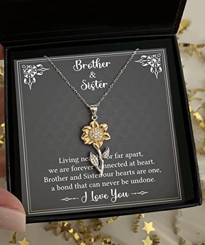Pokloni za sestru od brata, sestra rođendan poklon, poklon za sestru, sestrinu dar na dava, ogrlica od suncokreta - ogrlica od suncokreta