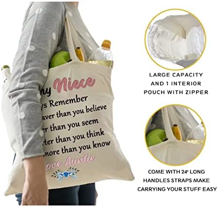 Platnena torba za žene estetske slatke torbe poklon sa džepovima džep sa zatvaračem za školski ručak shopping torbe za namirnice