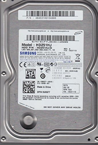 Samsung SpinPoint F1 HD251HJ 250GB 7.2 K 8MB SATA Hard disk