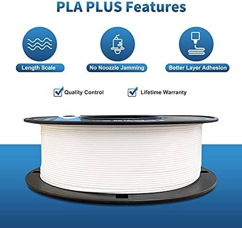Jarees 1.75 Plas Plus Filament, bijeli PLA PRO 3D ispis 1,75 mm 1kg kalem, dimenzionalna tačnost +/- 0,02 mm
