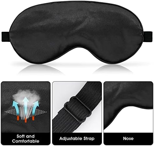 Wllhyf 3 pakovanje svilena maska ​​za oči za spavanje, meka i glatka maska ​​za spavanje,
