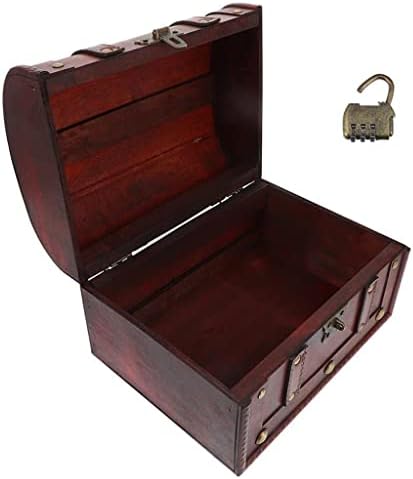 Zsedp Treasure Box Vintage Drveno kutija za odlaganje Antique Style Organizator za kutiju kutije za