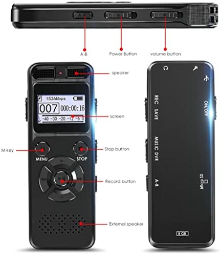 TBIIEXFL Digitalni diktafon audio snimanje diktafon MP3 LED ekran glasovno aktiviran podrška 64g smanjenje