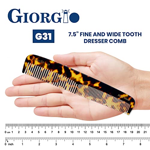 Giorgio G31 Fine zubni češalj i široki češalj za kosu - 7,5 češalj za oblikovanje kose za