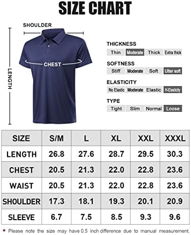 Xelky Muška Dry Fit Polo Shirts Golf kratki rukav vlaga Wicking Athletic Casual Collared Top Shirt sa dugmadima