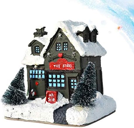 VALICLUD Sretan Božić sjajna mala kuća Božić minijaturni Božić selo svjetlosni kabina Božić kuća sija za zabavu
