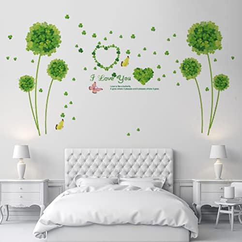 Amoda zidne naljepnice zeleni duh & amp ;Zidni papir djeteline uklonjivi DIY Art Decor zidne naljepnice Murali za djecu djevojčice spavaća soba, dnevna soba TV pozadina