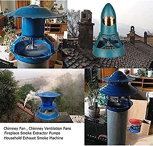 Schorn kamena kapa, 100 W usisni ventilator za dimnjake, usisni ventilator sa 4 lista, usisavanje dimnjaka, Unutrašnji prečnik dimnjaka 13,5 Cm - 20 Cm