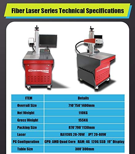 Desktop JPT vlakna laserska engrar laserska mašina za označavanje 20W, 150 × 150 mm sa rotacijom od 80 mm