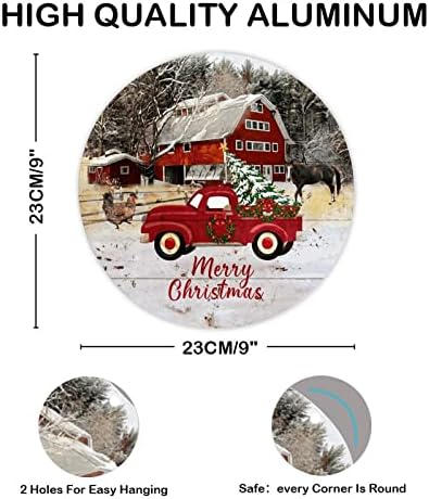 Decstic Welcome potpisni Božić sa gnome okrugli metalni limenki znakovi snježne kuće Buffalo Region
