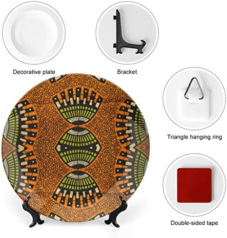 Afrički Ankara uzorak personalizirana kost porculani Keramičke ukrasne ploče Početna Okrugla ploča sa zaslonom 10 inča