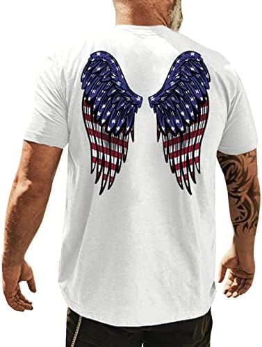 XXBR Stars and Stripes Print TEE majica za muškarce Classic Fit Crewneck Patriotska USA zastava TOP LODIER