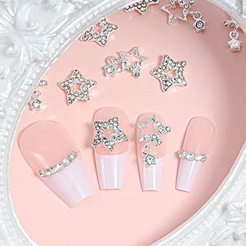 15 * 9mm Pentagram privjesak za nokte 10pcs Glitter Star oblik Legura nakit Luksuzni vještački dijamant Valentine Decor Nails Accessories* -