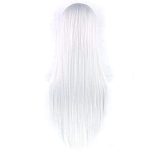 80cm duga Sintetička kosa bijela ljubičasta s vlakna otporna na toplotu Party crna kosa ravna