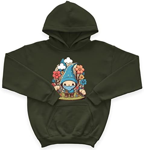 Crtana grafička dječja spužva Fleece Hoodie - jedinstvena dječja kapuljača - Gnome Hoodie za djecu