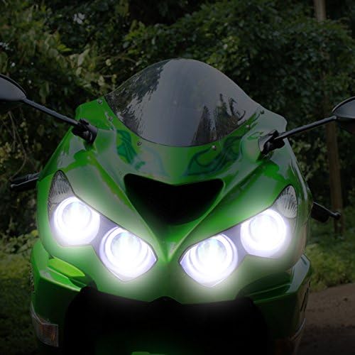 Kt LED Angel Eyes sklop farova za Kawasaki Ninja ZX - 14R ZZR1400 2012-2022 Crvene demonske oči prilagođene modificirane motociklističke sportske prednje lampe za duga/kratka svjetla DRL