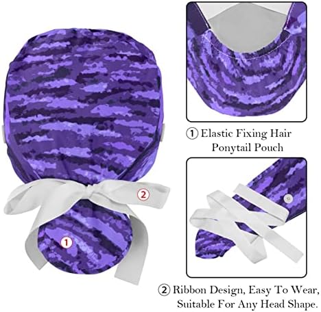 2 kom radna kapija sa gumbom za žene duga kose podesiva elastična kravata kašika Bouffant Caps