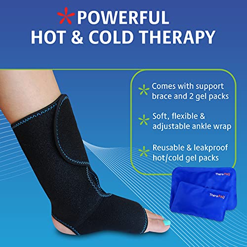 TheraPAQ omot za gležanj za ozljede - vruća i hladna kompresijska proteza za višekratnu upotrebu