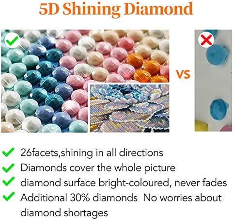 DIY 5D Dijamantni setovi za slikanje za odrasle konjsku bušinu Dijamantna setova boja boje po brojevima Diamond Dots Kompleti za odrasle početni životinjski 12x16inch / 30x40cm