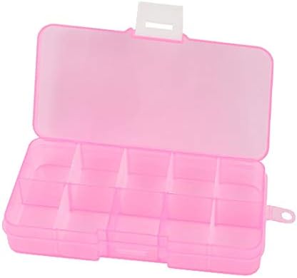 X-DREE Pink Plastic Adjustable 10 slota Storage Tool Box Nakit Case Craft Organizator (Caja de herramientas
