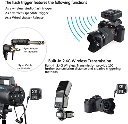 Godox XPro-N TTL bežični predajnik i prijemnik za Blic Set za Nikon kamere, sa 2 * X1r-N prijemnikom kontrolera, 1800s velikom brzinom sinhronizacije i 11 prilagođenih funkcija