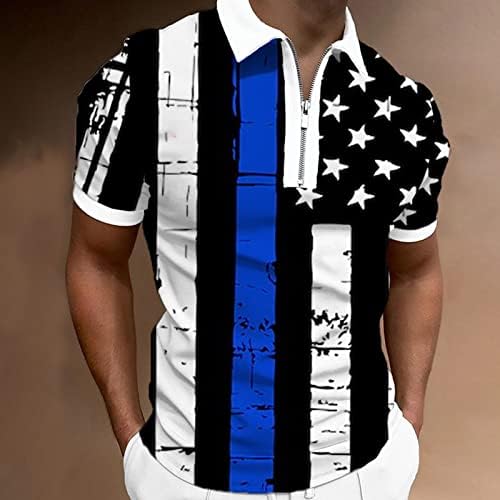 Muška američka zastava Polo Majice Patriotic 4. jula T-majice Ljeto Ležerne prilike 3D printova Kratki rukav Vintage Golf Polos