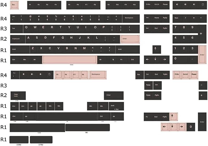 Prunus Lannesiana tematske kapice,dvostruki PBT Set, punih 160 tastera,za mehaničke tastature, Cherry profil, engleski raspored