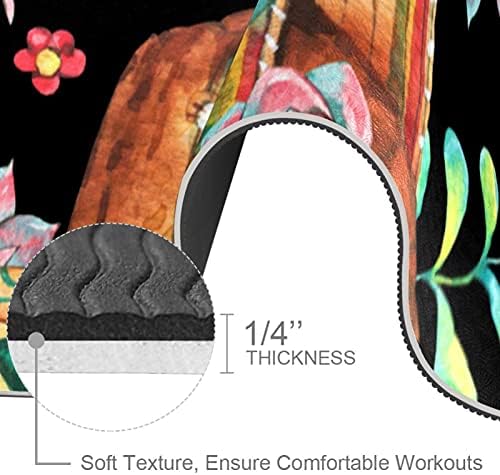 Siebzeh skull Flower Floral Premium Thick Yoga Mat Eco Friendly Rubber Health & amp; fitnes Non