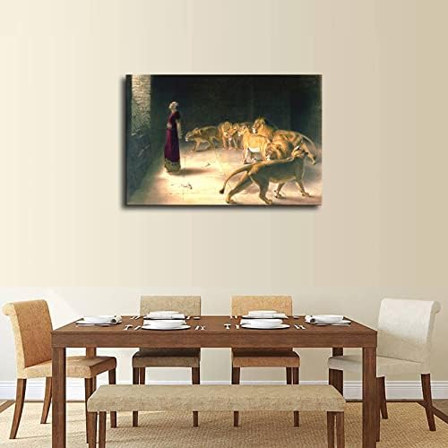 Daniel Odgovor na kralj u lavovima den by Briton Riviere platneni poster i estetika Zidna umjetnost Slika Ispis Moderna porodična spavaća soba Kancelarijski dekor Posteri