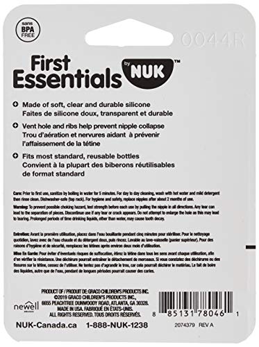 Nuk Gerber First Essentials silikonske bradavice, srednji Protok, 4+ Mjeseci, 6 ct