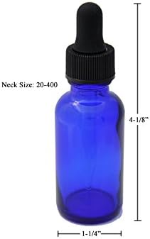 Dropper Stop® 1oz Cobalt Blue Glass Dropper bočice sa suženim staklenim kapaljkama - pakovanje od 2