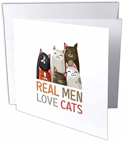3Droze smiješne mačke - pravi muškarci vole mačke. Poklon za mačku, ljubimce za kućne ljubimce - čestitke