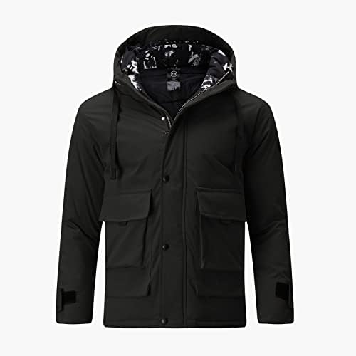 XZHDD Zimski kaput za muškarce, pamučne pattene patentne tipke jakne na otvorenom Vjetrootporna odjeća labavi kaputni kaput