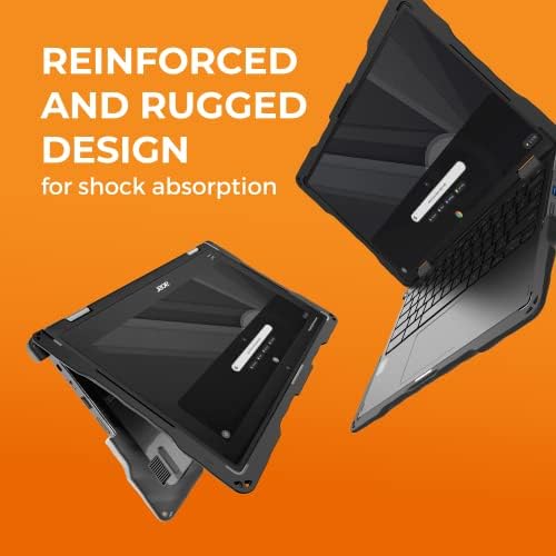 Gumdrop Droptech Case uklapa se Acer Chromebook Spin 511 / R752TN. Dizajniran za studente K-12, nastavnike i učitelje testirano, robusnim, udarnim odbojnicima za udarce za pouzdanu zaštitu uređaja - crna